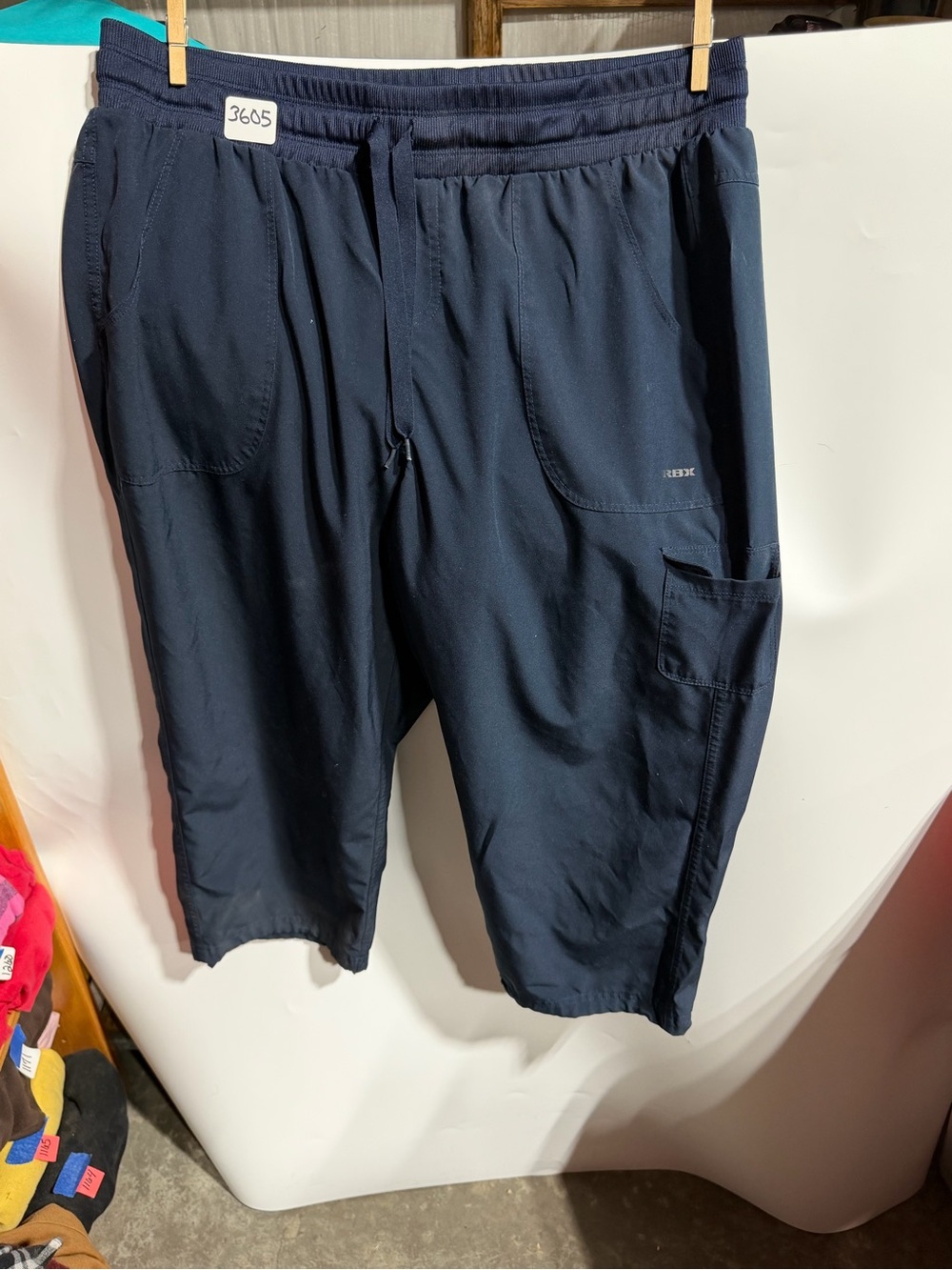 #3605-RBX Dark Navy Drawstring Hybrid Cargo Shorts